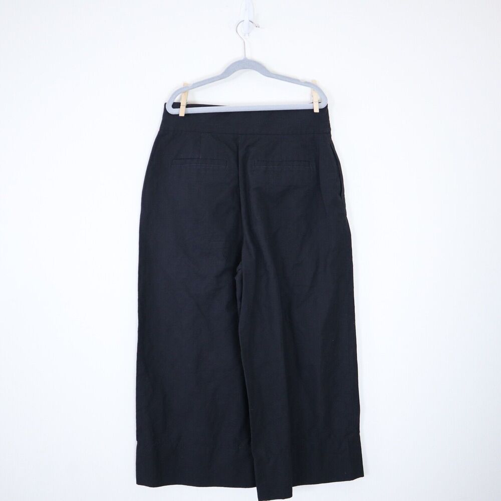 Kate Spade Size 4 Scenic Route Crop Linen Cotton Wide Leg Culotte Pant Black - Picture 7 of 9